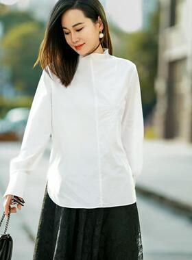 15小时秋冬高领刺绣白色衬衫加牛仔半裙套装HK3053T/TME090Q