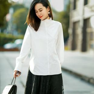 TME090Q HK3053T 15小时秋冬高领刺绣白色衬衫 加牛仔半裙套装