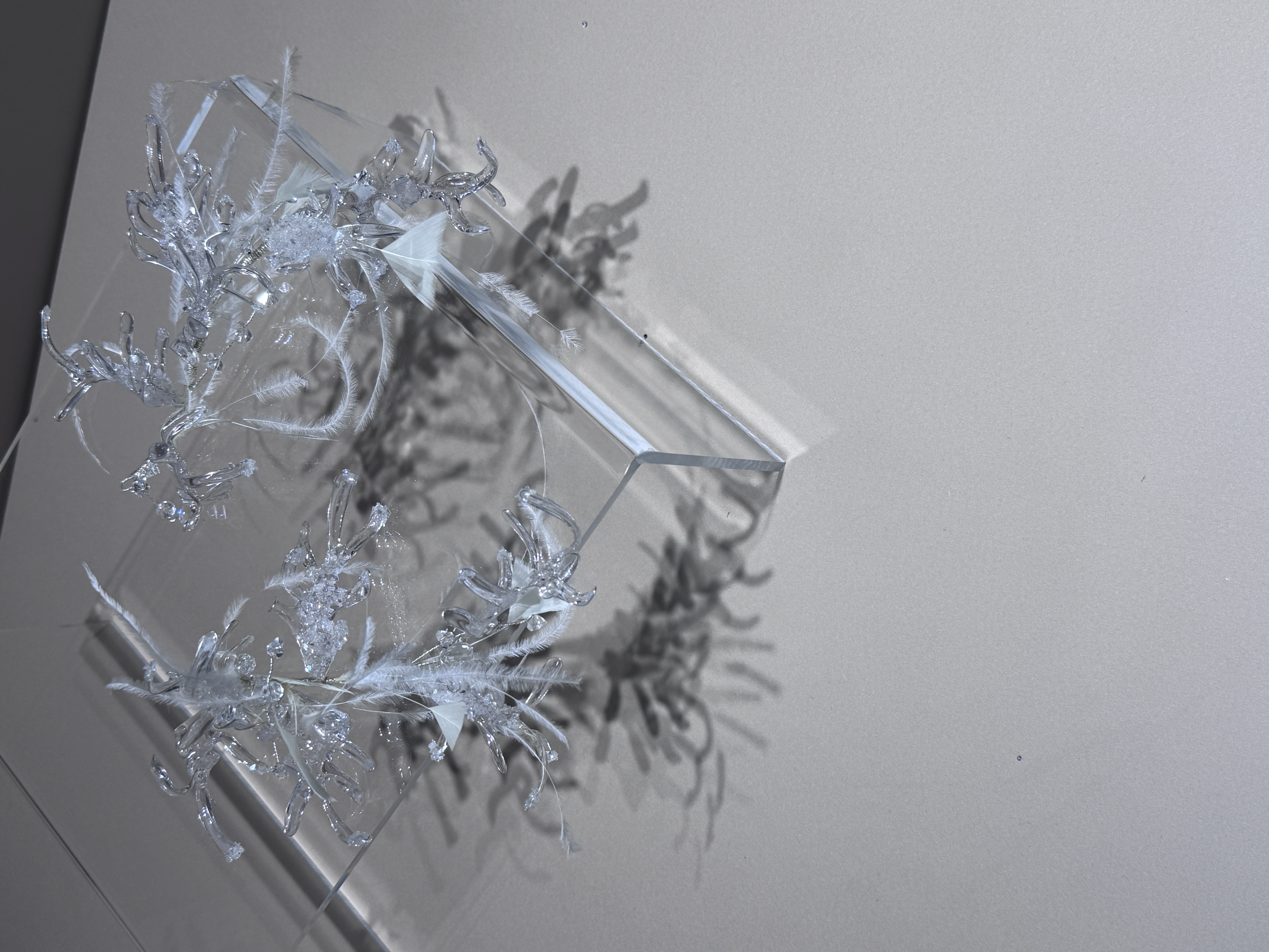 TM｜B21手作水凝胶冰霜公主羽毛新娘侧边