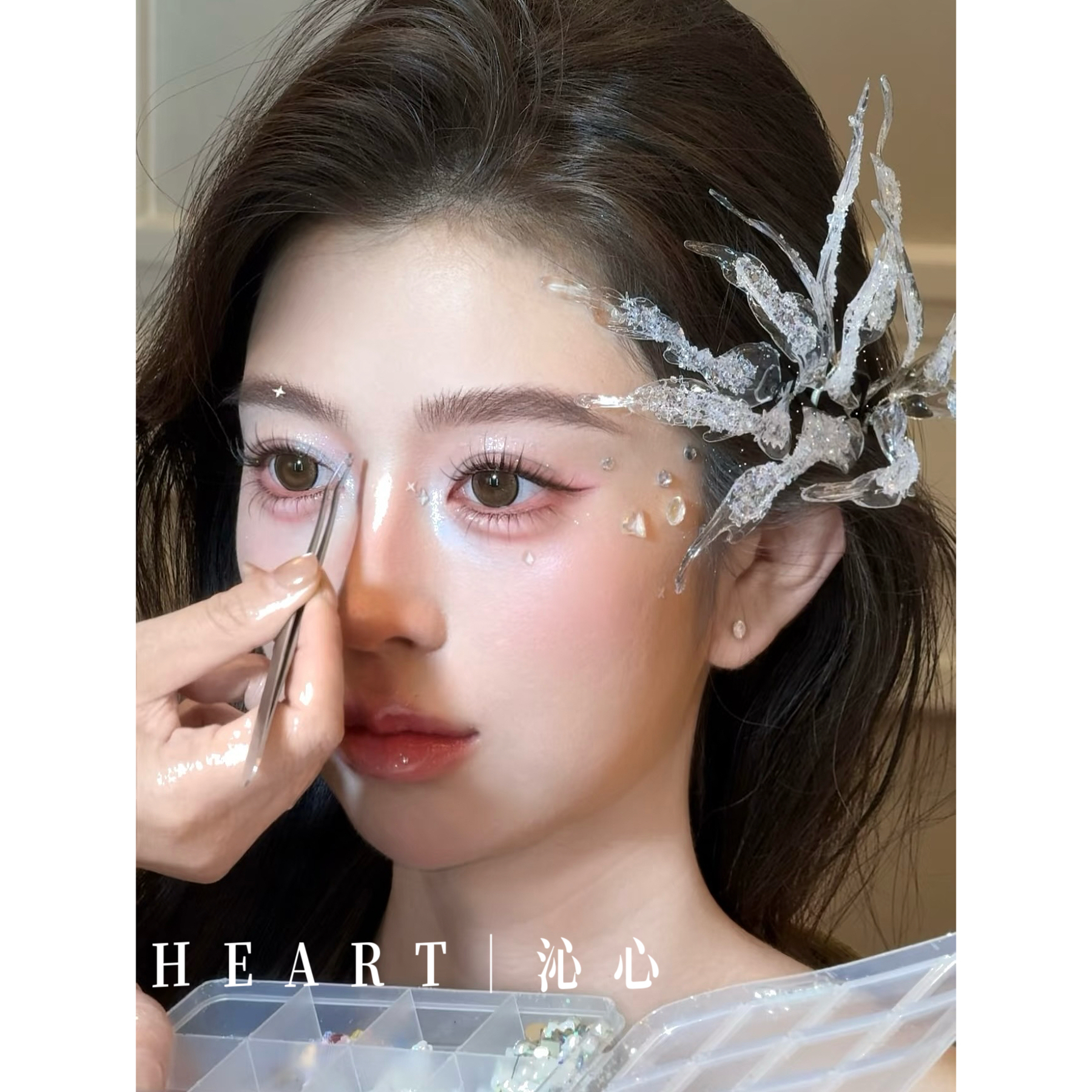 T M｜B17手工水凝胶水晶康康老师大课同款新娘头饰