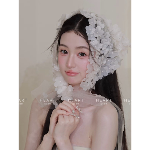 TM｜超仙白月光小花瓣头巾发饰