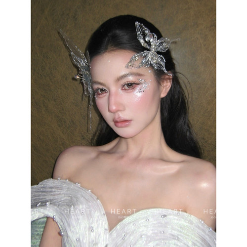TM｜3D打印碎钻抽丝凝胶蝴蝶走秀新娘