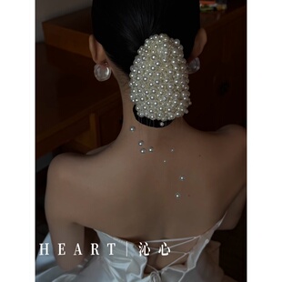 TM｜D08 鎏金缎面高级感饰品搭配新娘发饰 泊光珍珠