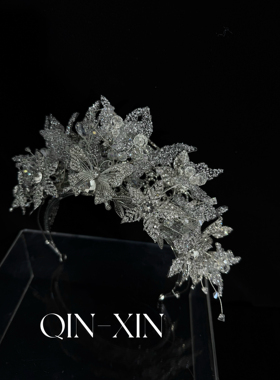 TM｜A33重工冰胶闪耀新娘重工高端皇冠结婚礼服组合两件套