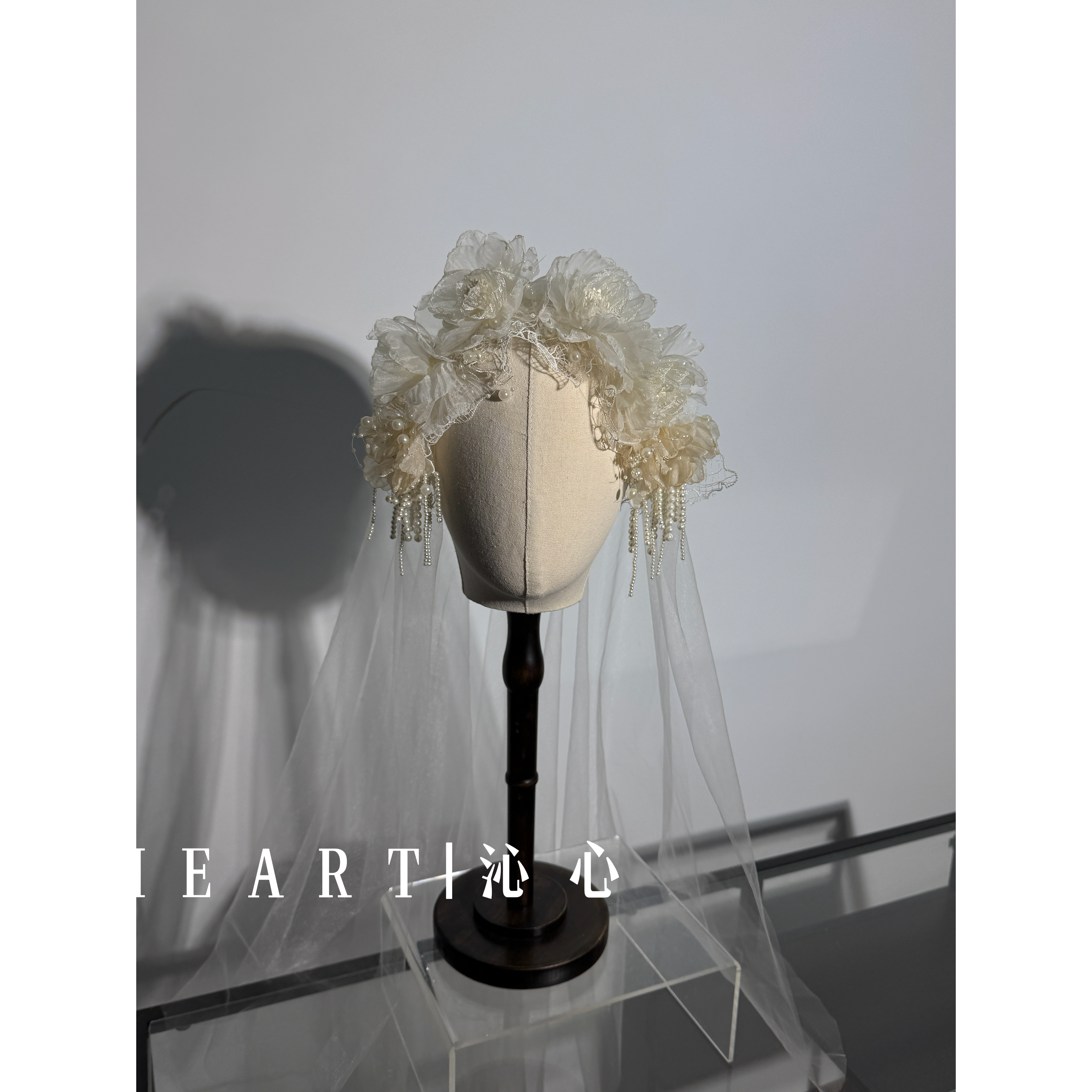 TM｜QHT3纱花仙气头纱单纱串珠手作复古（1.6