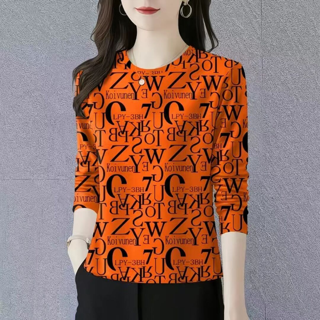 打底衫新款时尚简约秋冬薄圆领