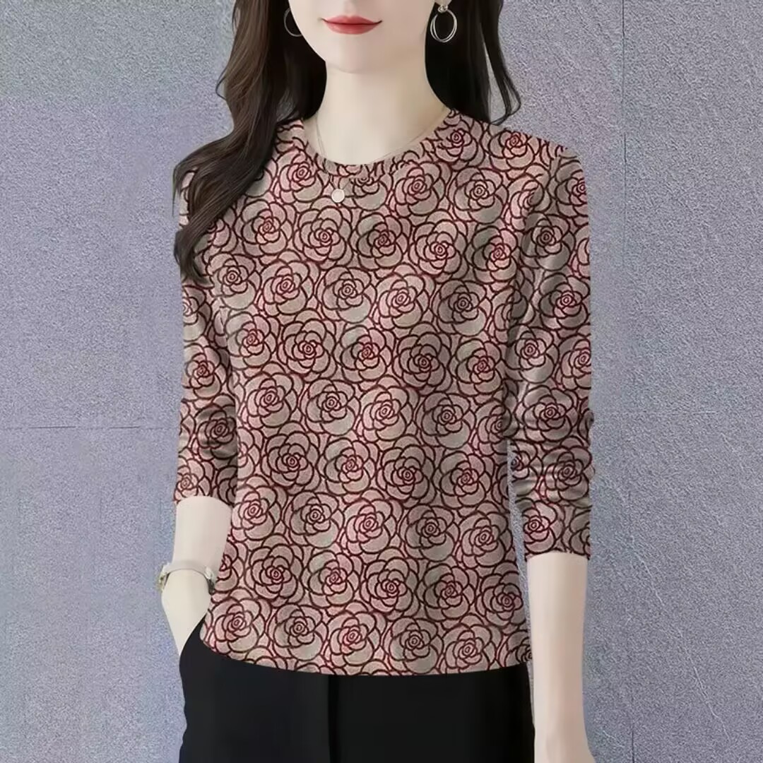 打底衫新款时尚简约秋冬薄圆领