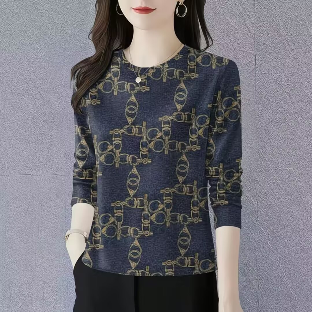 打底衫新款时尚简约秋冬薄圆领