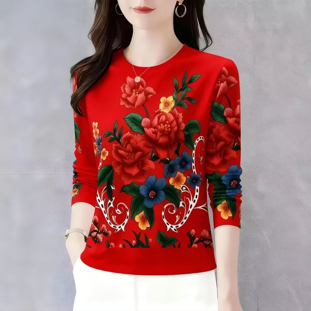 打底衫新款时尚简约秋冬薄圆领