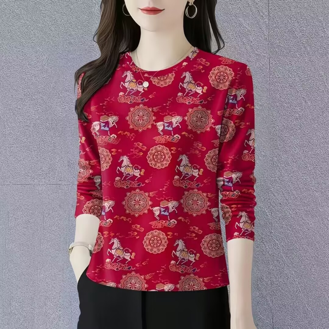 打底衫新款时尚简约秋冬薄圆领