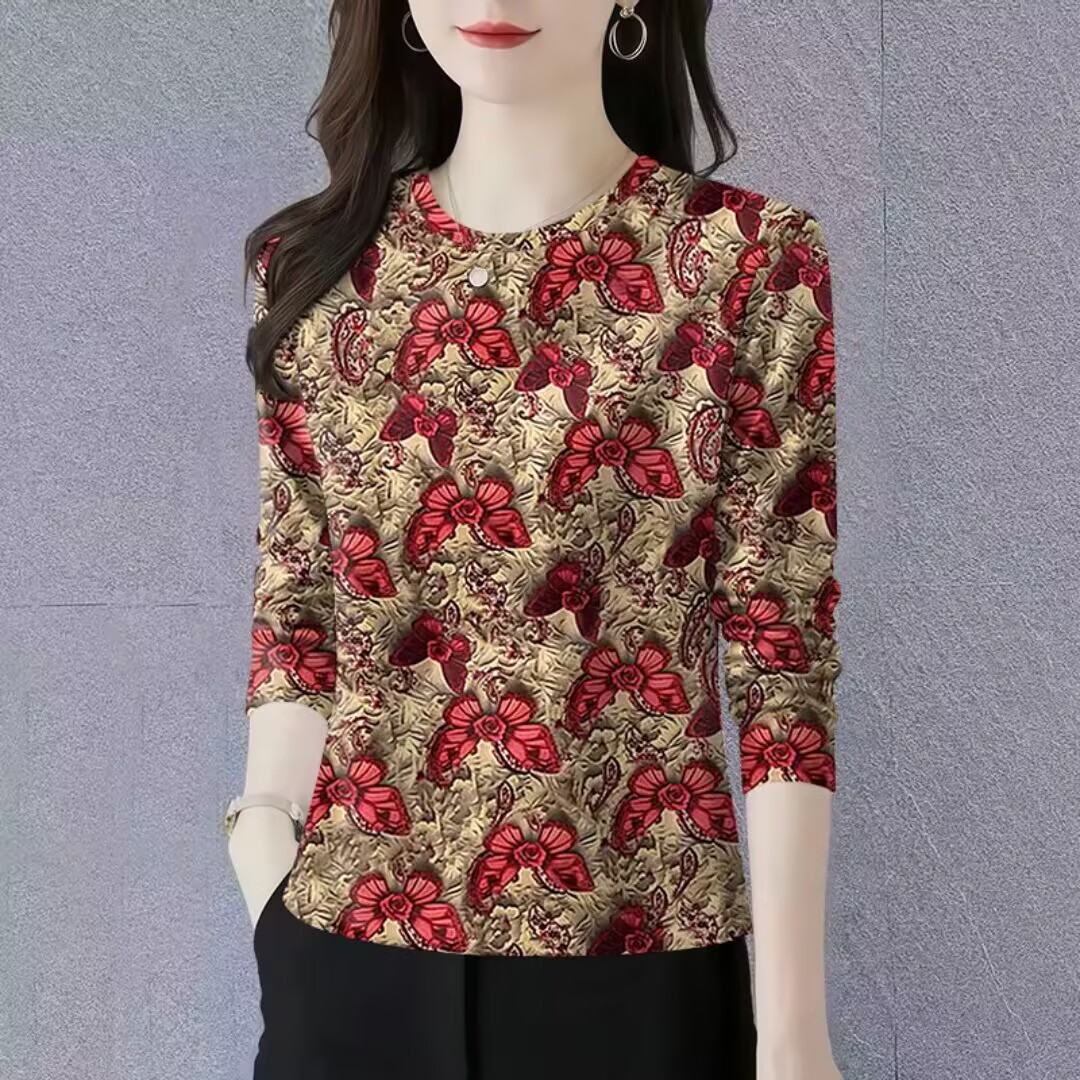 打底衫新款时尚简约秋冬薄圆领