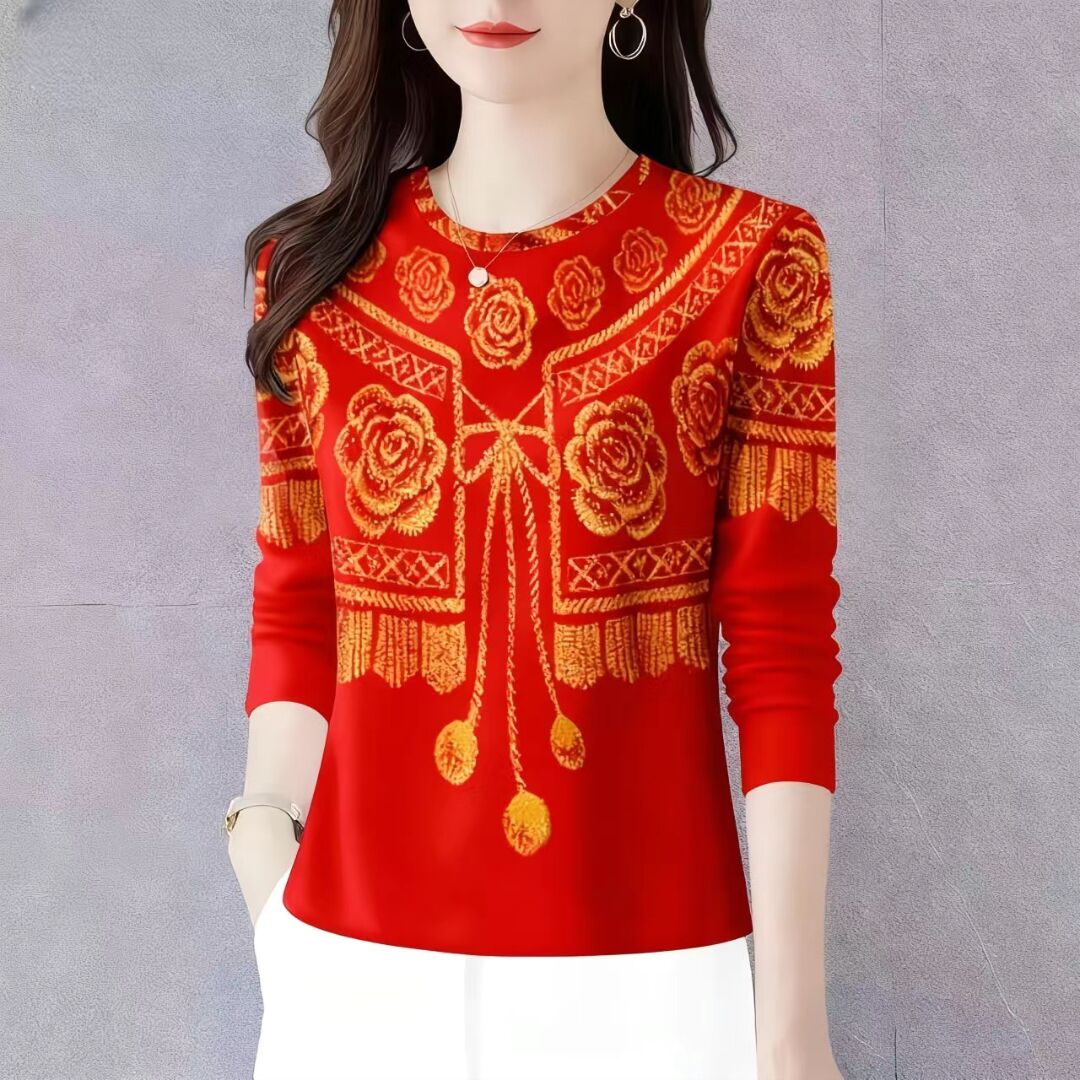 打底衫新款时尚简约秋冬薄圆领