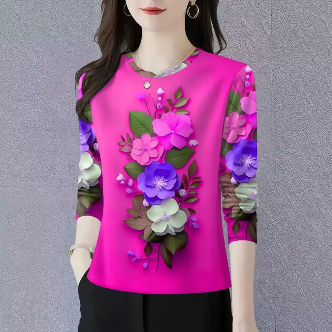 打底衫新款时尚简约秋冬薄圆领