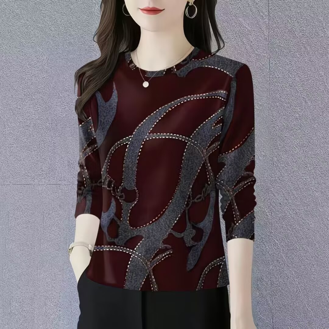 打底衫新款时尚简约秋冬薄圆领