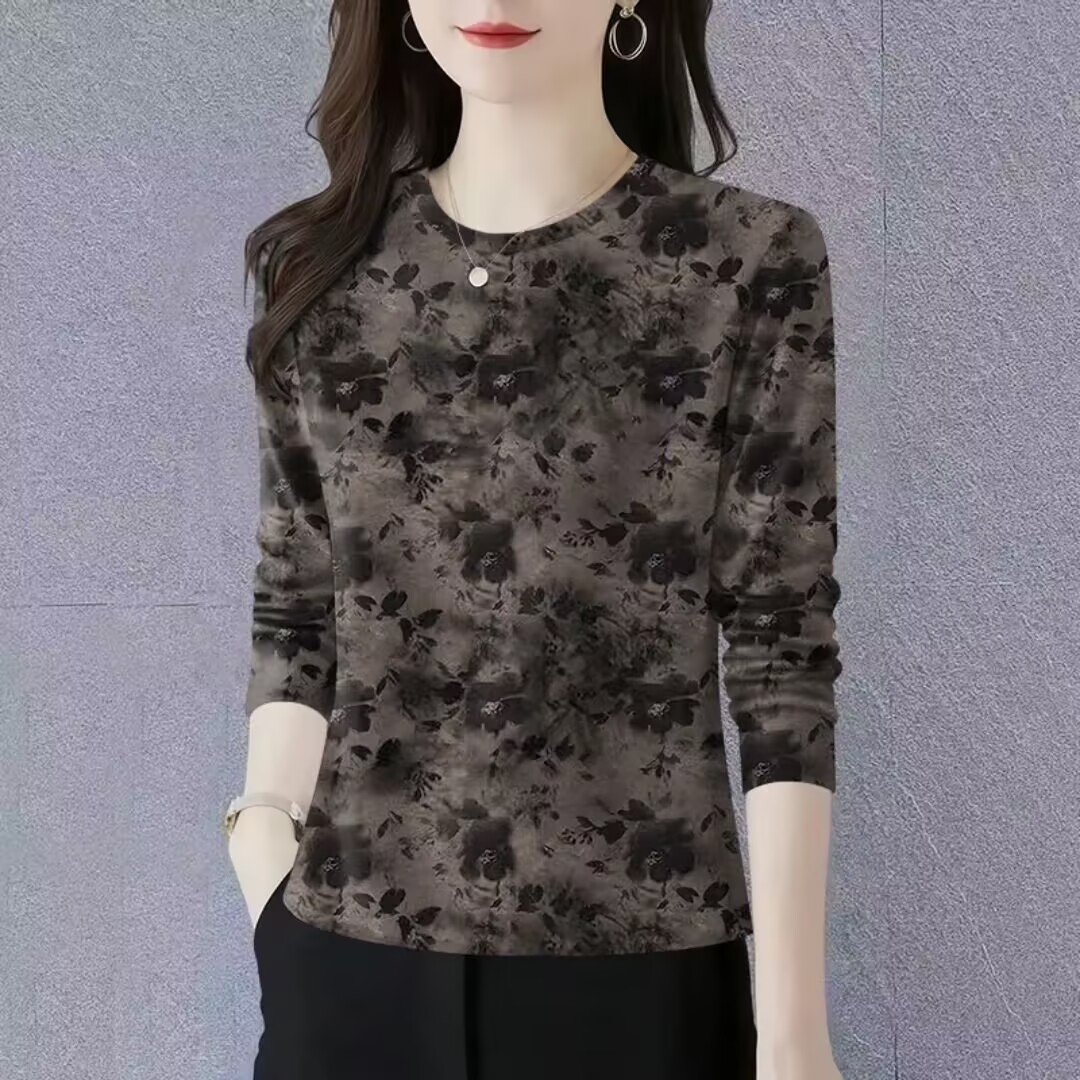 打底衫新款时尚简约秋冬薄圆领