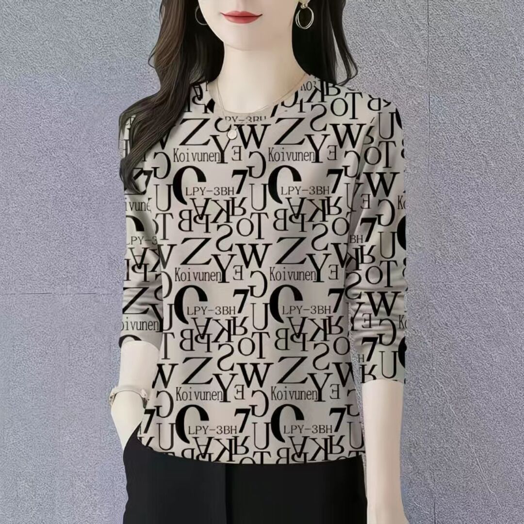 打底衫新款时尚简约秋冬薄圆领