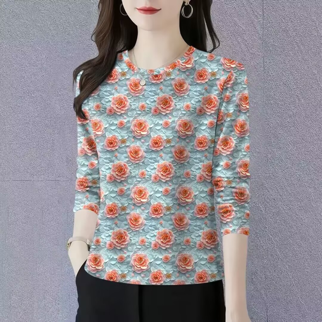 打底衫新款时尚简约秋冬薄圆领