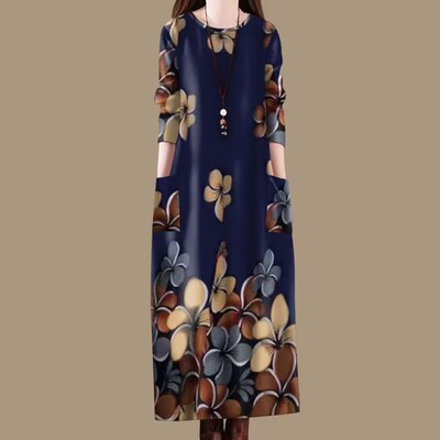 清仓捡漏~高档气质韩版女2024春秋新款长袖中老年妈妈装连衣裙女