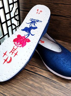 寿鞋老北京布鞋男式蓝色黑色圆头实底单鞋老人鞋去世白事殡葬用品