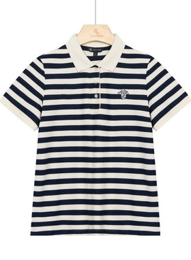 保罗彼得 专柜同款 女士时尚简约运动学院风短袖polo衫DTEB44100