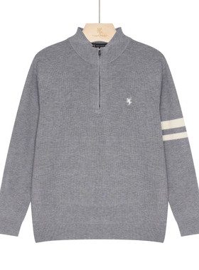 保罗彼得 专柜同款 男士简约休闲保暖半拉链针织衫YXECZ00680