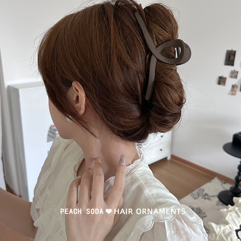 秋冬色新款简约磨砂大号抓夹后脑勺盘发鲨鱼夹网红夹子头饰发夹女