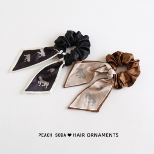 法式 复古飘带发圈头绳高弹力耐用缎面大肠发圈扎头发绳高级感发饰