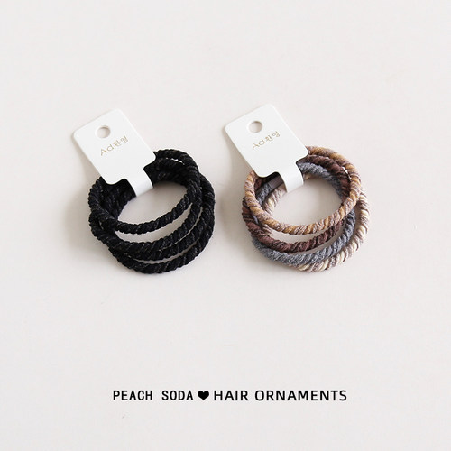 4根装！韩系精致百搭发圈高弹力耐用扎头发绳简约绑马尾头绳皮套