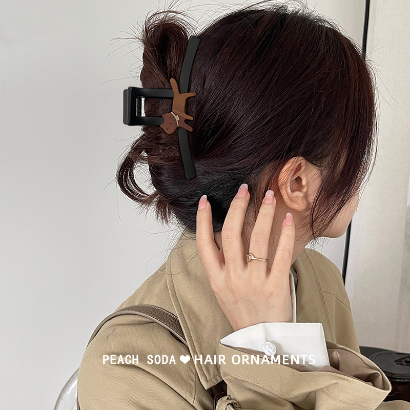 高级感醋酸小猫抓夹抓的稳好用精致发抓后脑勺盘发鲨鱼夹盘发头饰