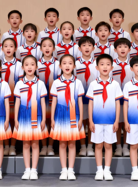 六一儿童演出服红领巾大合唱表演服红色爱国主题最可爱的人舞蹈服
