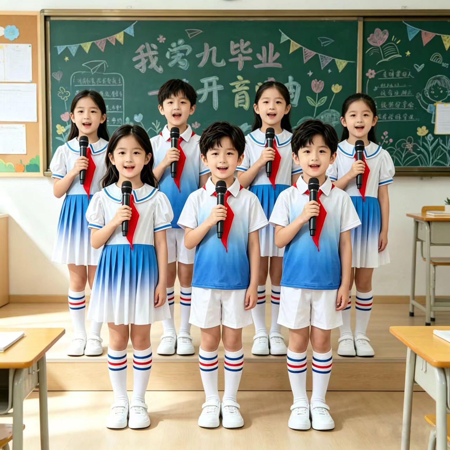 六一儿童节表演服小学生诗歌朗诵比赛大合唱幼儿园毕业班服演出服