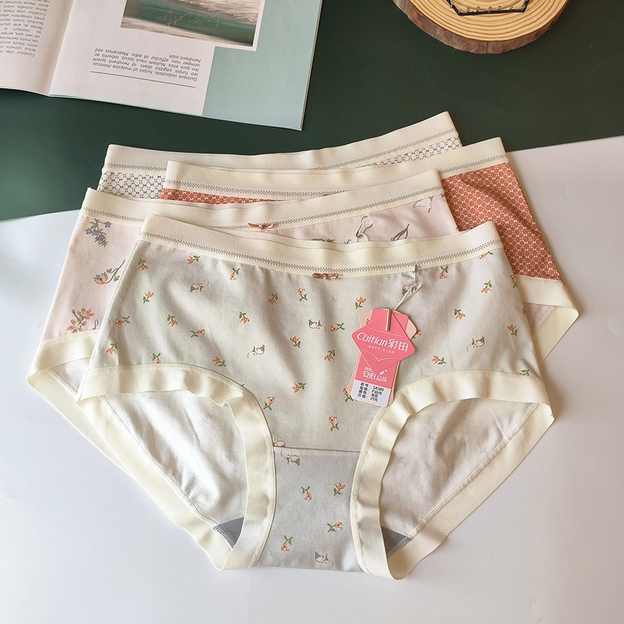 彩田7A级抑菌棉款甜美女三角裤