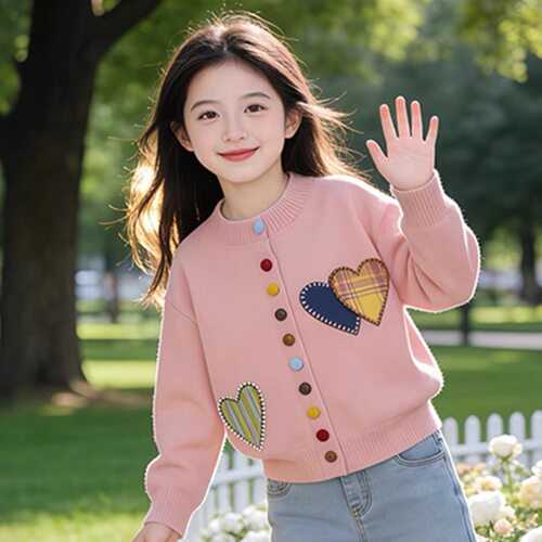 女童开衫毛衣2026新款春装洋气儿童针织衫中大童薄款外套公主上衣