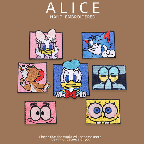 羽绒服自粘卡通刺绣贴补丁布贴