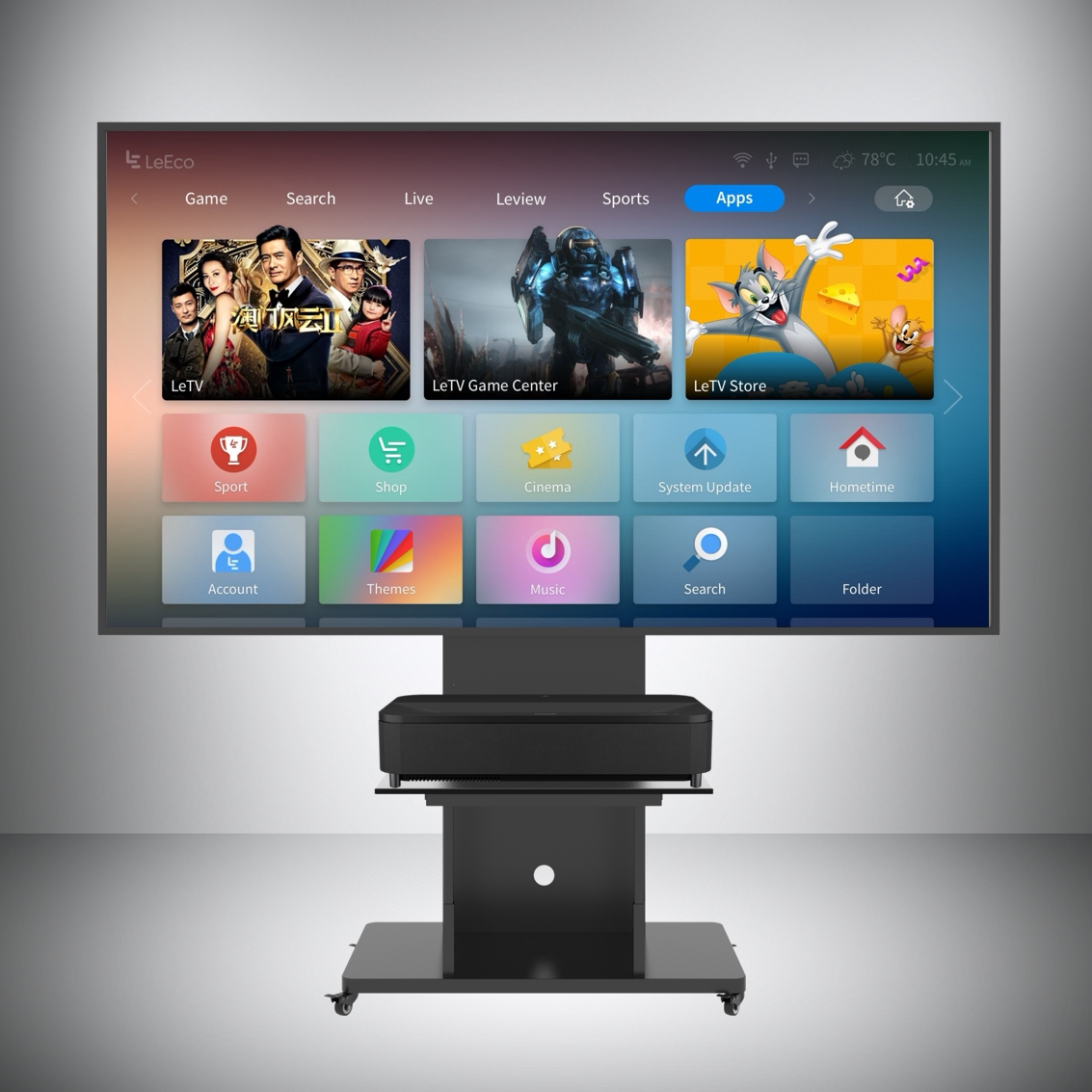 激光电视超短焦投影落地移动推车硬屏软屏专用支架