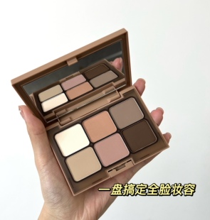 everbab六色眼影盘哑光大地色平价便携学生女腮红高光修容一体盘