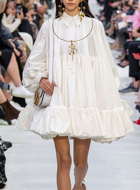 宽松显瘦大摆衬衫连衣裙女2025春装新款个性宽松娃娃衬衫裙大摆裙