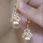 爆款 设计感小众法式 花朵珍珠耳环女气质耳环轻奢精致耳饰2024新款