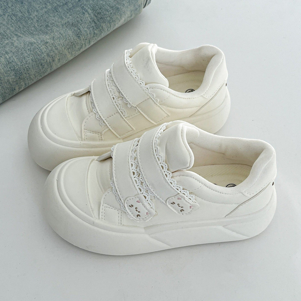 夜晚晚 魔术贴厚底小白鞋女2026新款春季百搭休闲面包鞋学生板鞋,女鞋,棉鞋,淘宝优惠券,粉丝福利购,淘宝优惠卷