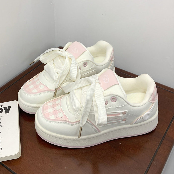 夜晚晚 甜美风厚底面包鞋女2026新款春季百搭休闲学生板鞋小白鞋,女鞋,棉鞋,淘宝优惠券,粉丝福利购,淘宝优惠卷