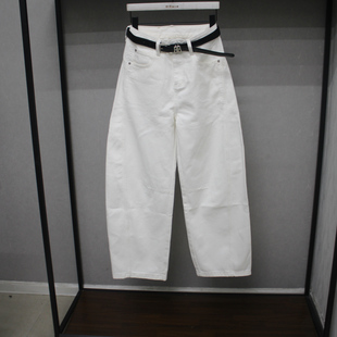 显瘦阔腿裤 欧货C5388白色高腰宽松牛仔弯刀裤 女装 新款 2026年春季