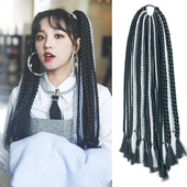 雨琦同款 脏辫假发马尾成品女编发非洲辫子嘻哈街舞彩色发绳直接戴