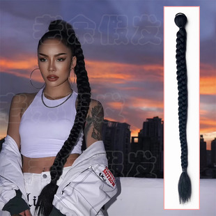 拳击辫子欧美风麻花辫鱼骨辫子马尾假发网红拍照神器夜店歌手演出
