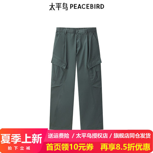 【商场同款】太平鸟男装纯色宽松工装休闲裤潮时尚裤子B2GLE3273