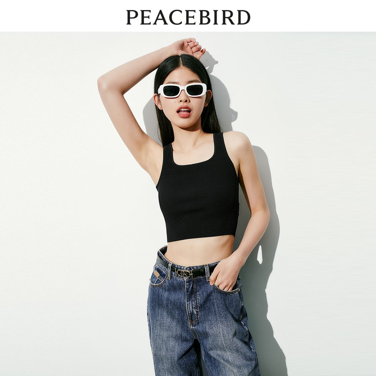 太平鸟女装夏季新款气质线背心A1EFD2103