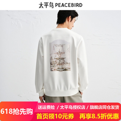 【商场同款】太平鸟男装 潮流高弹力圆领套头肌理卫衣男B1CRF3310