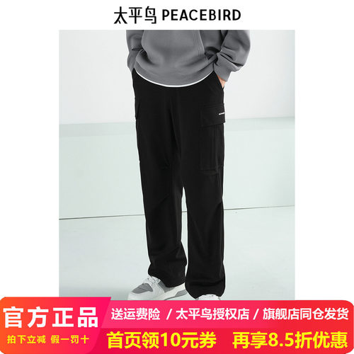 【商场同款】太平鸟男装工装裤潮2024冬新款宽松休闲裤B2GLE4285