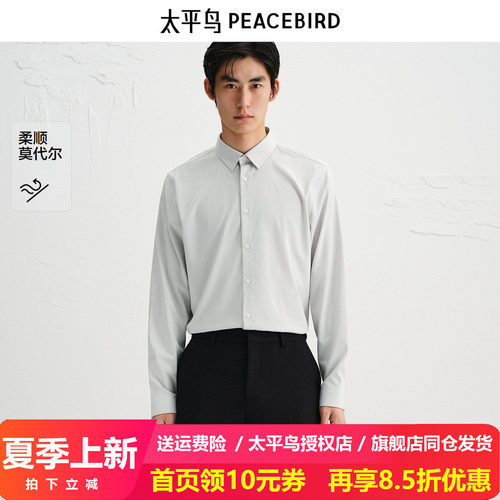 【商场同款】太平鸟男装刺绣长袖衬衫25秋新款时尚内搭B1CAF3E03