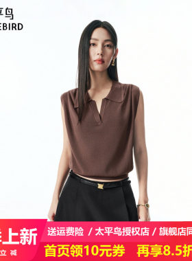 【商场同款】太平鸟25秋季新款坎肩式质感翻领针织衫女A1EEF3P02