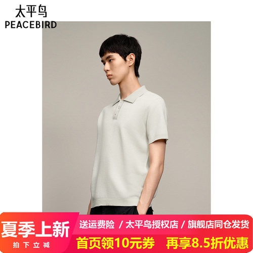 太平鸟男装T恤25夏季新款柔软纯色polo衫 B1EEF2328